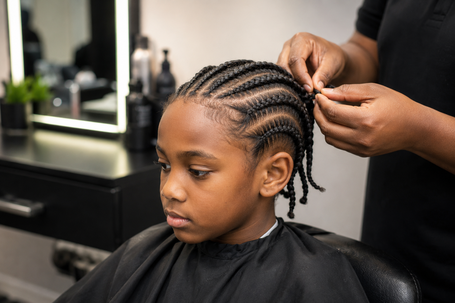Junior braiding service at Newbyaan Hair Spa